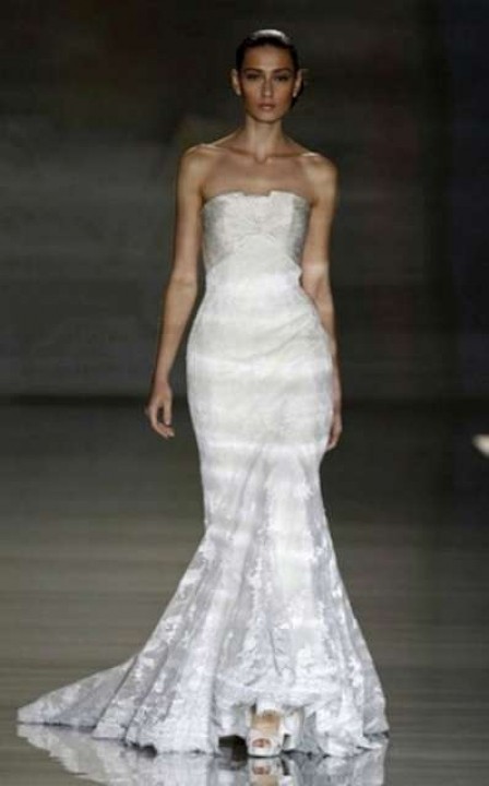 Mermaid and Strapless Straight Wedding Dress M-186