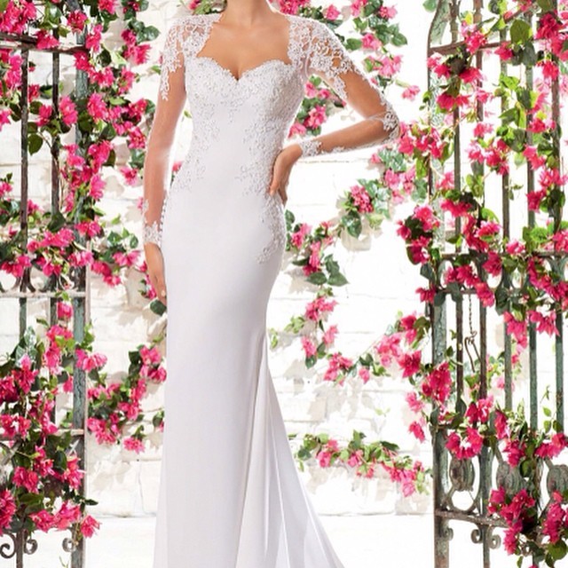 Sheath, Sweetheart and Simple Wedding Dress M-1295