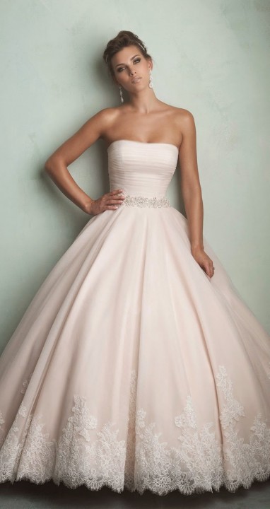A-Line and Strapless Straight Wedding Dress M-1341