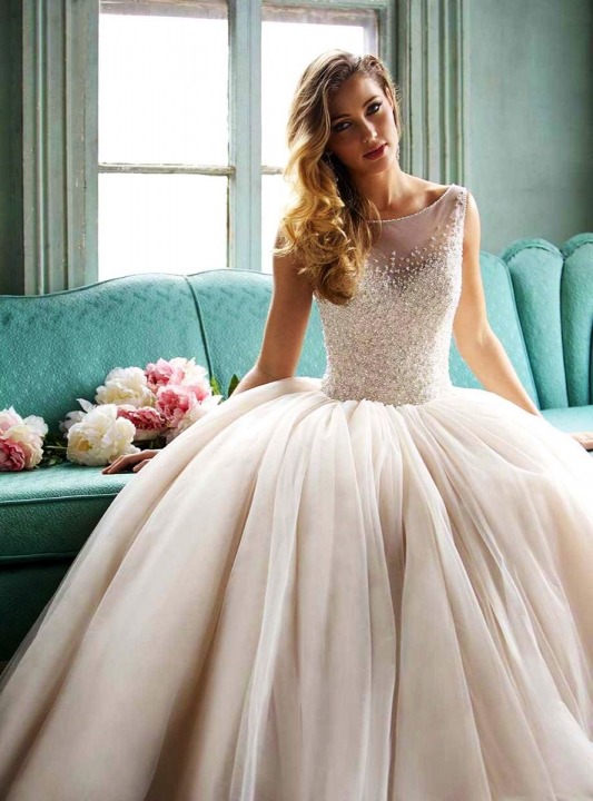 Ball Gown, Illusion - Sheer and Tulle Wedding Dress M-1709