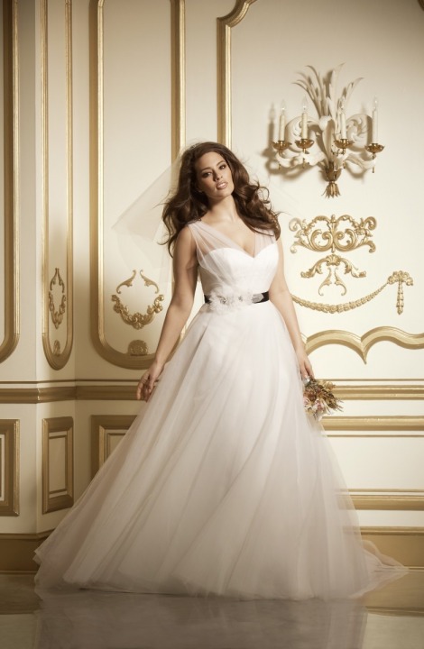 A-Line, Strapless Sweetheart, Plus Size and Tulle Wedding Dress M-1768