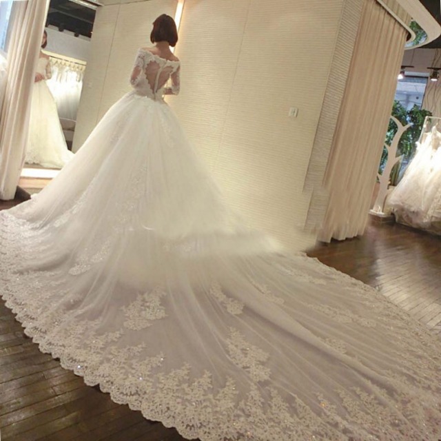Ball Gown and Backless, Lace Back, V Back, Back Details Wedding Dress M-1843