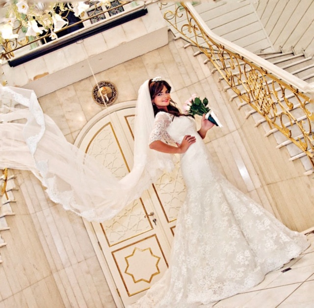 Veil and Celebrity Brides Wedding Dress M-2007