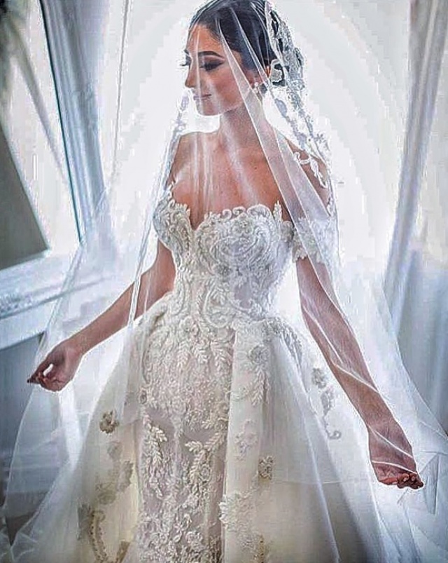 Ball Gown, Strapless Sweetheart and Veil Wedding Dress M-2104