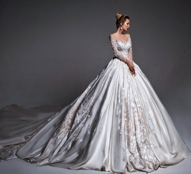 Ball Gown and Sleeves Wedding Dress M-2156