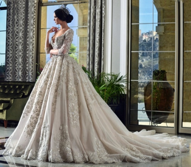 Ball Gown and Sleeves Wedding Dress M-2162