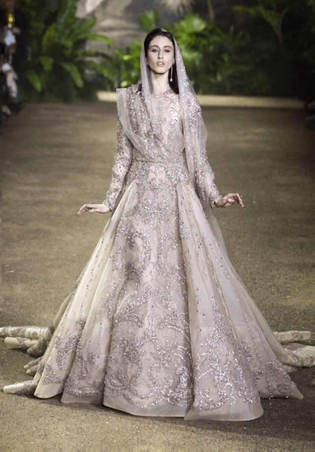 A-Line and Hijab Wedding Dress M-2179