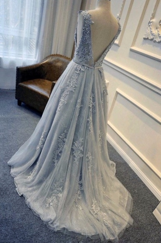 A-Line, Backless, Lace Back, V Back, Back Details and Evening Gowns Wedding Dress M-2212