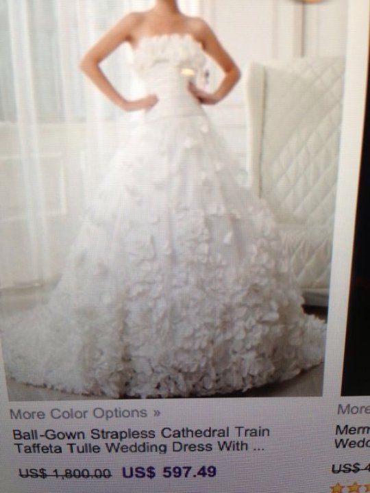A-Line and Strapless Straight Wedding Dress M-509