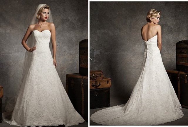 A-Linie und Herz-Ausschnitt Brautkleid M-697