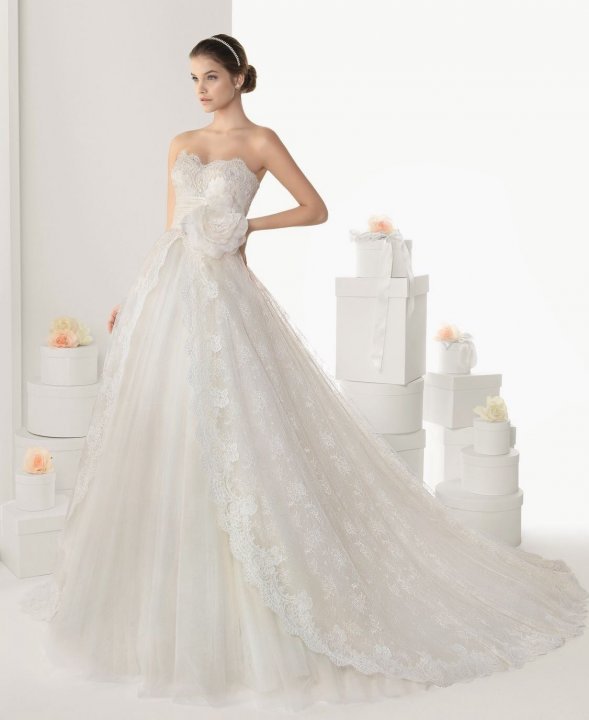 A-Line and Strapless Sweetheart Wedding Dress M-851