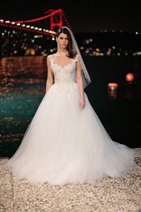 Ball Gown, Sweetheart and Celebrity Brides Wedding Dress M-852