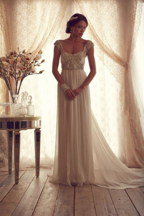 Sheath and Sweetheart Wedding Dress M-1551