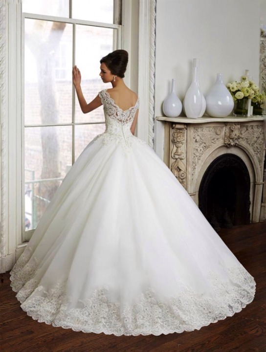 Ball Gown and Backless, Lace Back, V Back, Back Details Wedding Dress M-1953