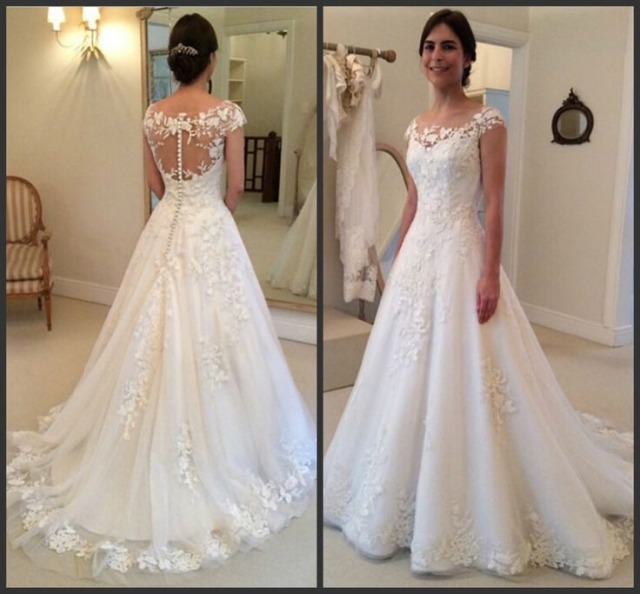 A-Line, Sweetheart and Lace Wedding Dress M-1683