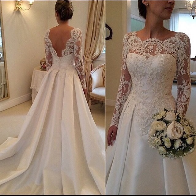 A-Line and Lace Wedding Dress M-1723